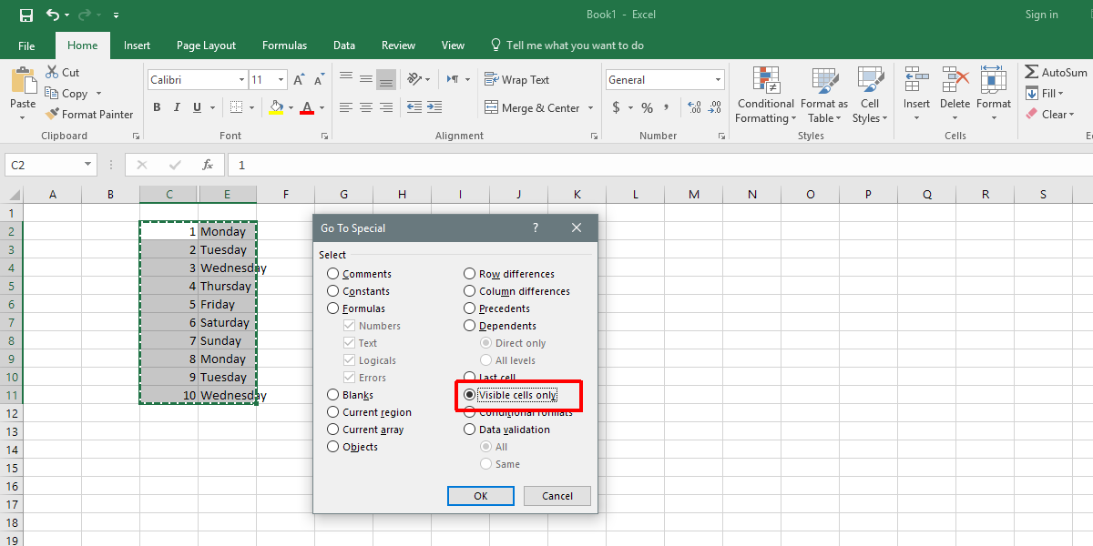 shortcut excel for selecting current row excel mac